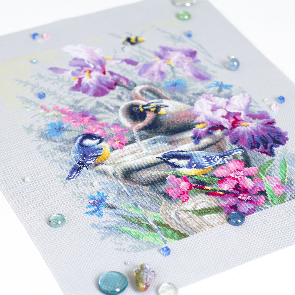 Kit de Punto de Cruz Magic Needle - Fuente del Jardín, 210-751