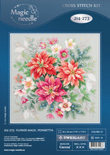 214-273 Flor Mágica. Flor de Pascua. Kit de Punto de Cruz Magic Needle