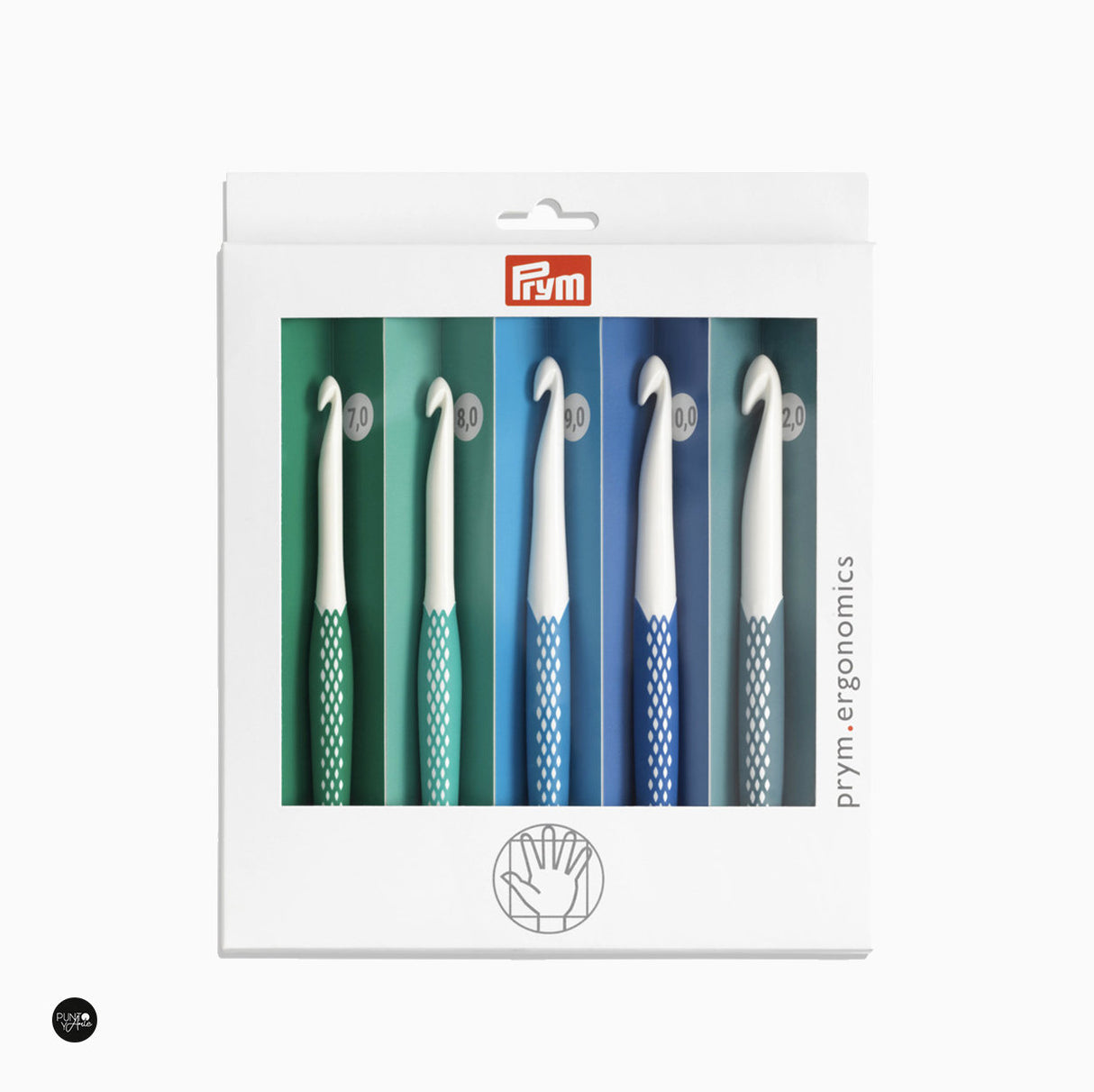 Prym Ergonomic Crochet Hooks Set - Colored Crochet Hooks with Silicone Handles, Two Sizes Available