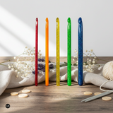 Juego de ganchillos Pop de Prym 218599 con purpurina - 5 piezas