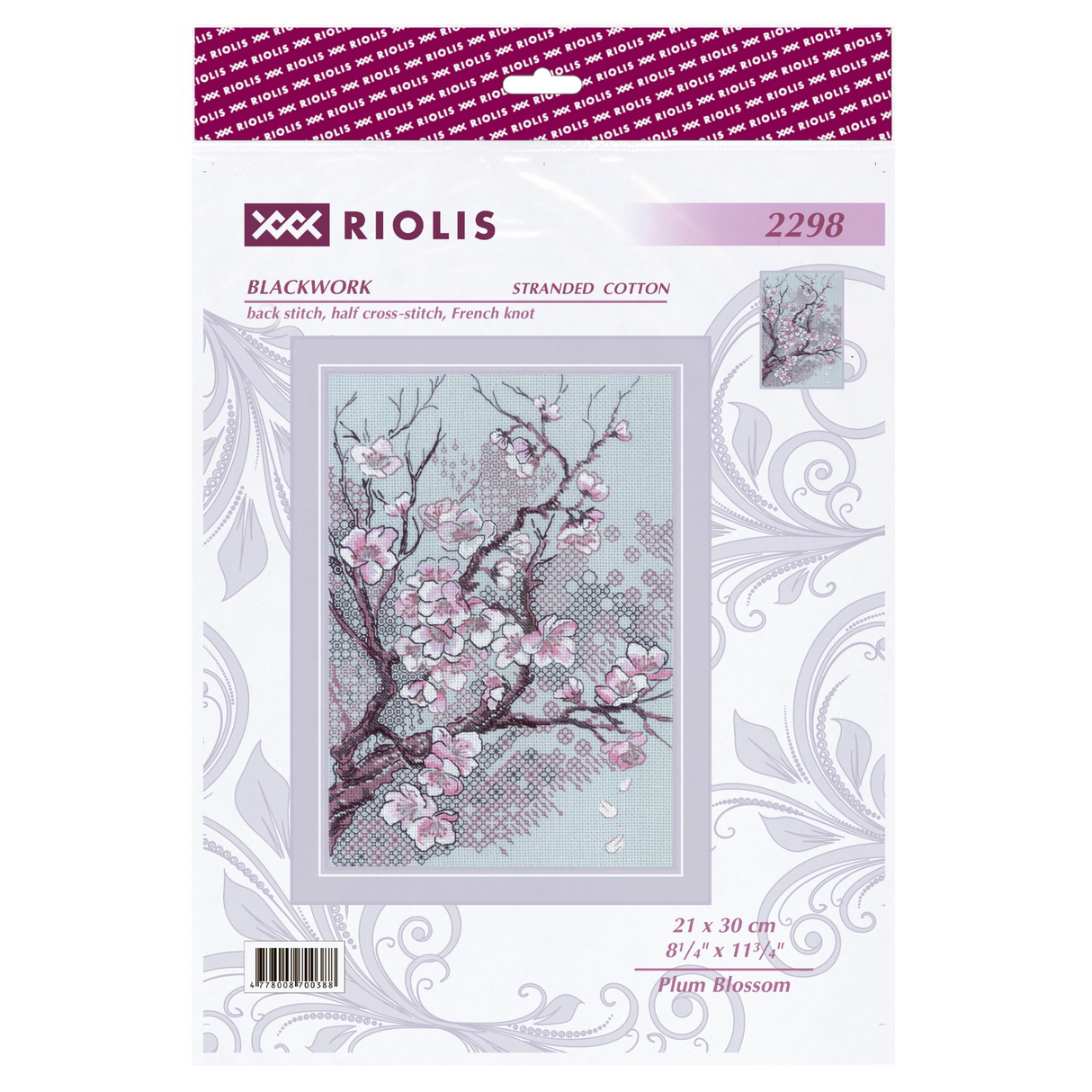 Kit de punto de cruz Riolis SR2297 – “Gladiolos blancos”