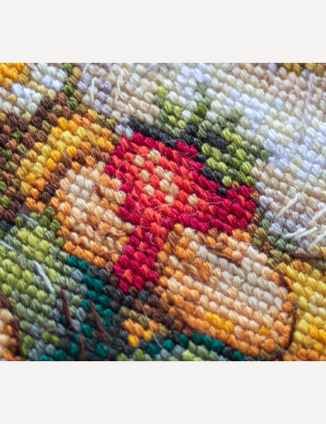 Kit de punto de cruz Aine A1043 – Sunshine Gnome, gnomo de verano, 20 × 20 cm
