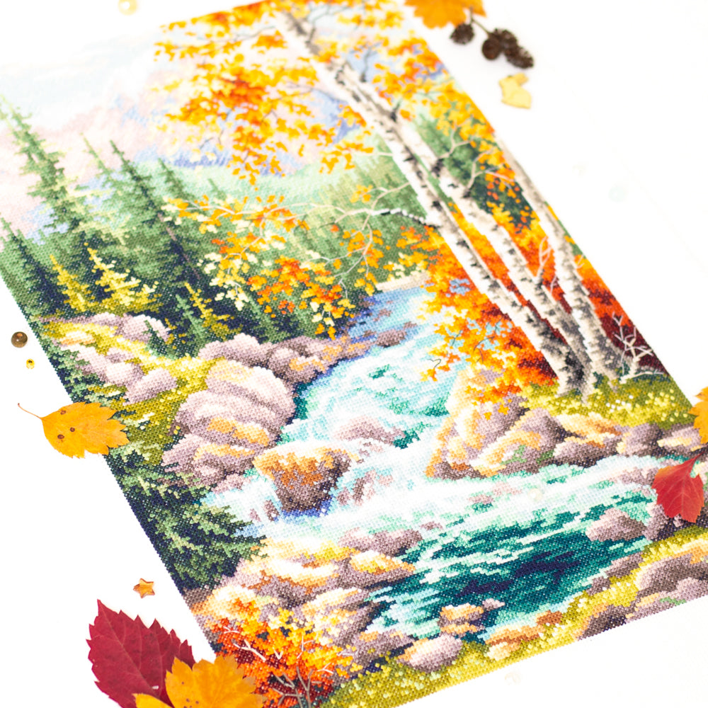 Kit de punto de cruz Magic Needle 250-330 – Arroyo de Montaña,