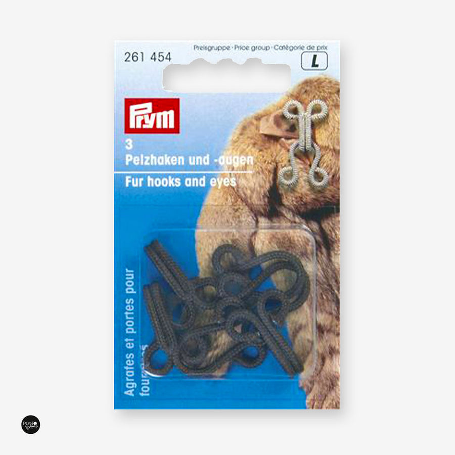 Corchetes para Abrigos de Pieles. Marrón Prym 261454 - accesorio Prym para cierres y accesorios de prendas