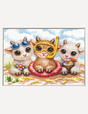 Kit de punto de cruz Aine A1049 – Summer Joy, animalitos de vacaciones, 30 × 21 cm