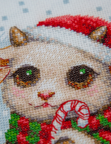 Kit de punto de cruz Aine A1050 – Christmas Joy, animalitos navideños, 30 × 21 cm