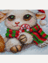 Kit de punto de cruz Aine A1050 – Christmas Joy, animalitos navideños, 30 × 21 cm