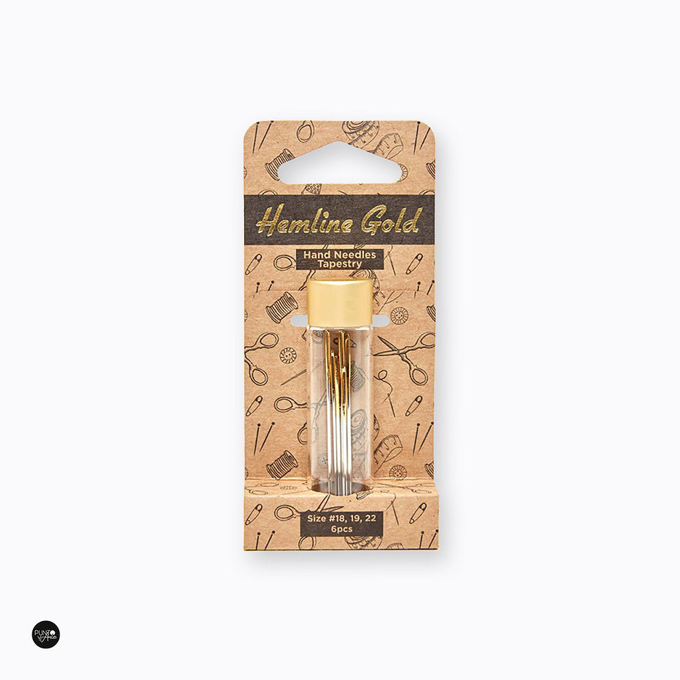 Pack of Hemline Gold Golden Eye Tapestry Needles: Precision and comfort for your upholstery projects