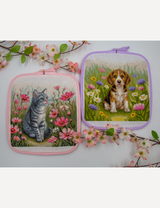Kit de punto de cruz Aine A1041 – Garden Whiskers, gato entre flores, 20 × 20 cm
