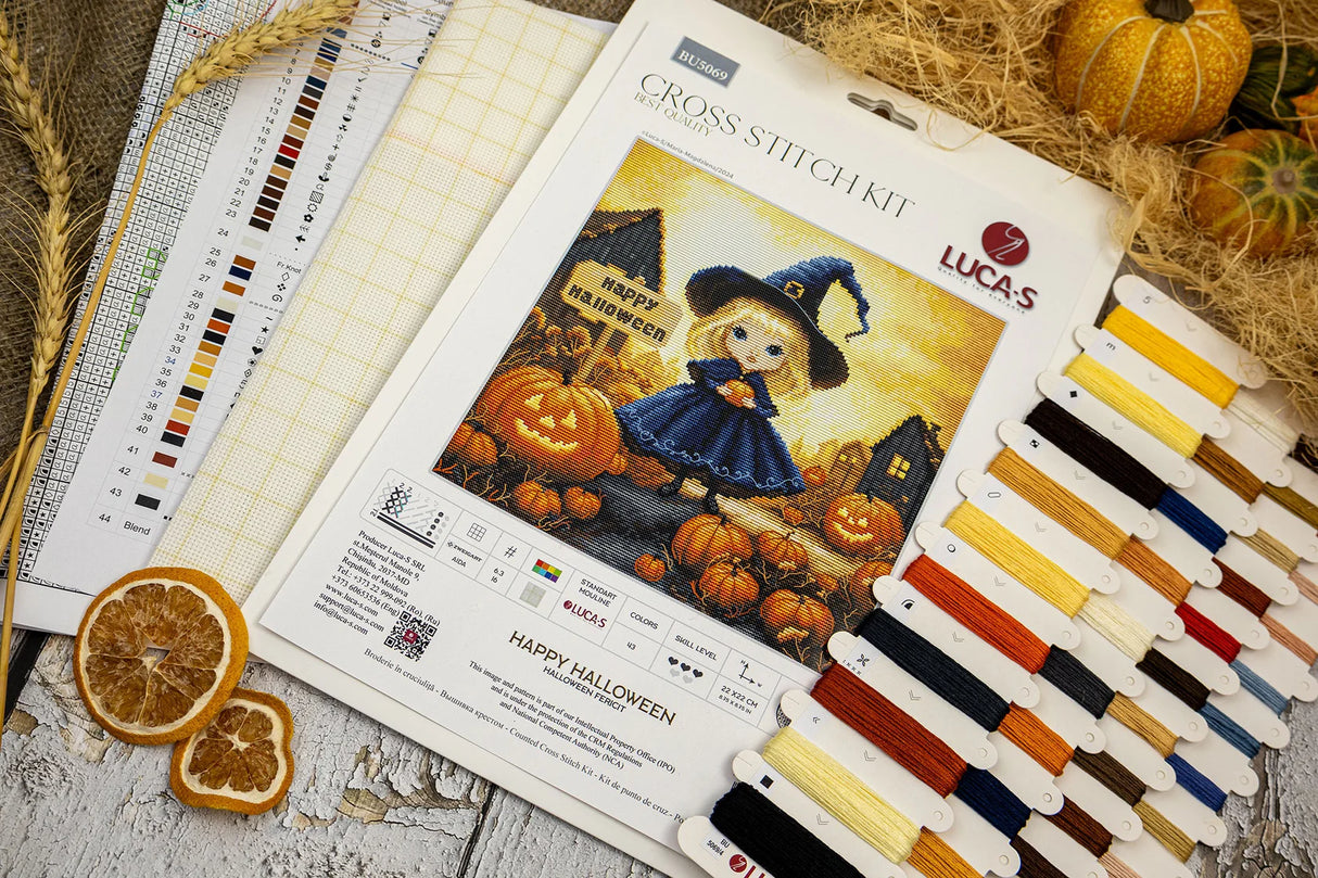 Kit de Punto de Cruz Contado Luca-S - Happy Halloween, BU5069