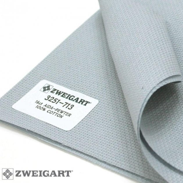 Tela AIDA 16 ct color Pewter ZWEIGART 3251 713 tela para punto de cruz
