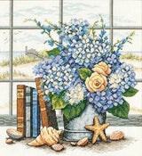 Hydrangeas and Shells - 35166 Dimensions - Cross Stitch Kit