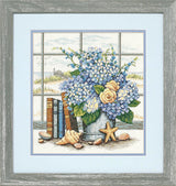 Hydrangeas and Shells - 35166 Dimensions - Cross Stitch Kit