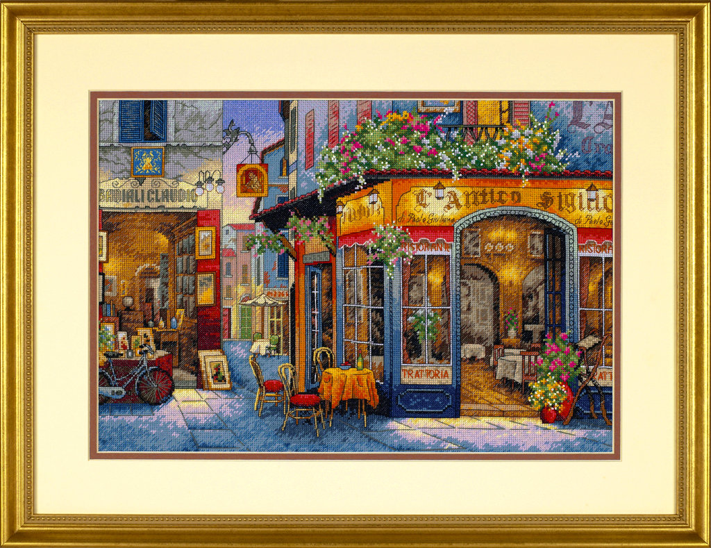 Romantic Restaurant Cross Stitch Kit - Dimensions Gold Collection 35224