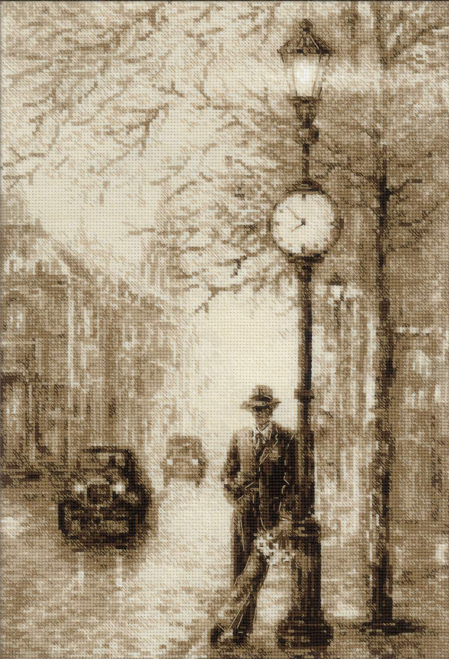 Kit de Bordado de Punto de Cruz - "Old Photo. Waiting" - Riolis 1611 - Punto y Arte