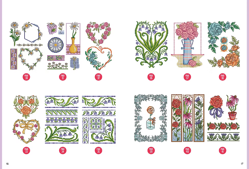 Floral Dreams – Durene Jones | Mehr als 200 florale Kreuzstichmuster
