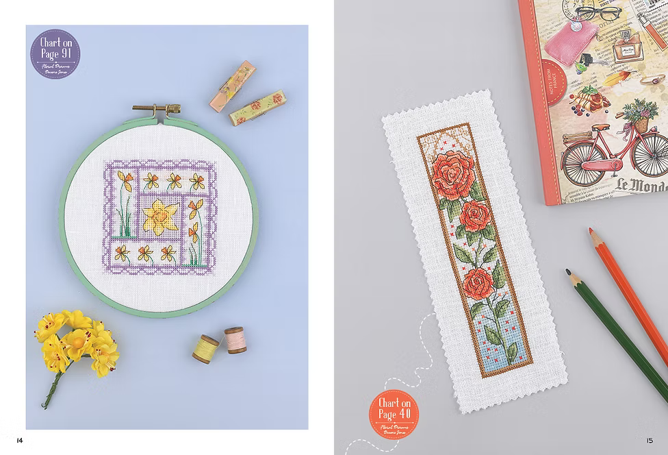 Floral Dreams – Durene Jones | Mehr als 200 florale Kreuzstichmuster