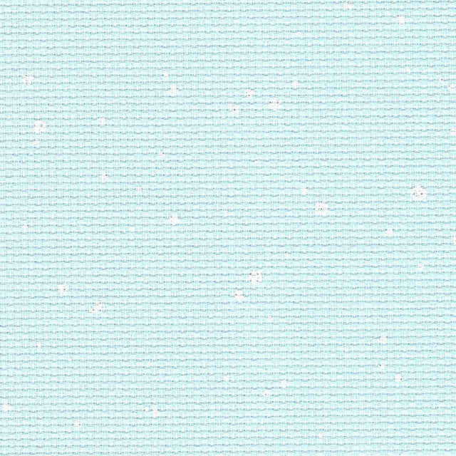 Tela Aida Zweigart 14 ct Splash color azul con motas blancas para punto de cruz