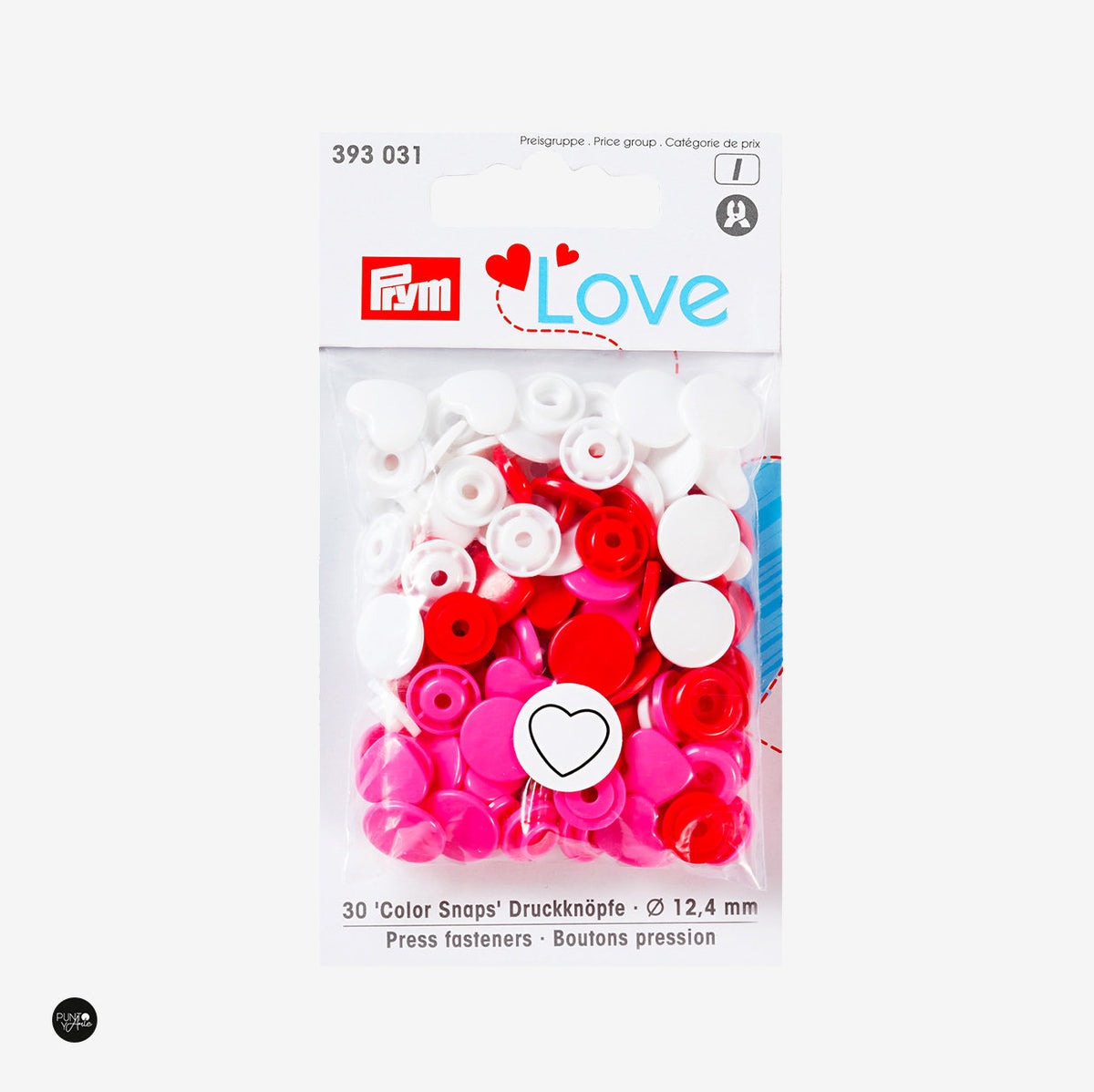 Botones de Presión O Snaps 12.4 mm Love Prym 393031 - accesorio Prym para cierres y accesorios de prendas