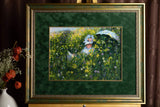 Cross Stitch Kit "In the Meadow" based on the Painting by C. Monet 1850