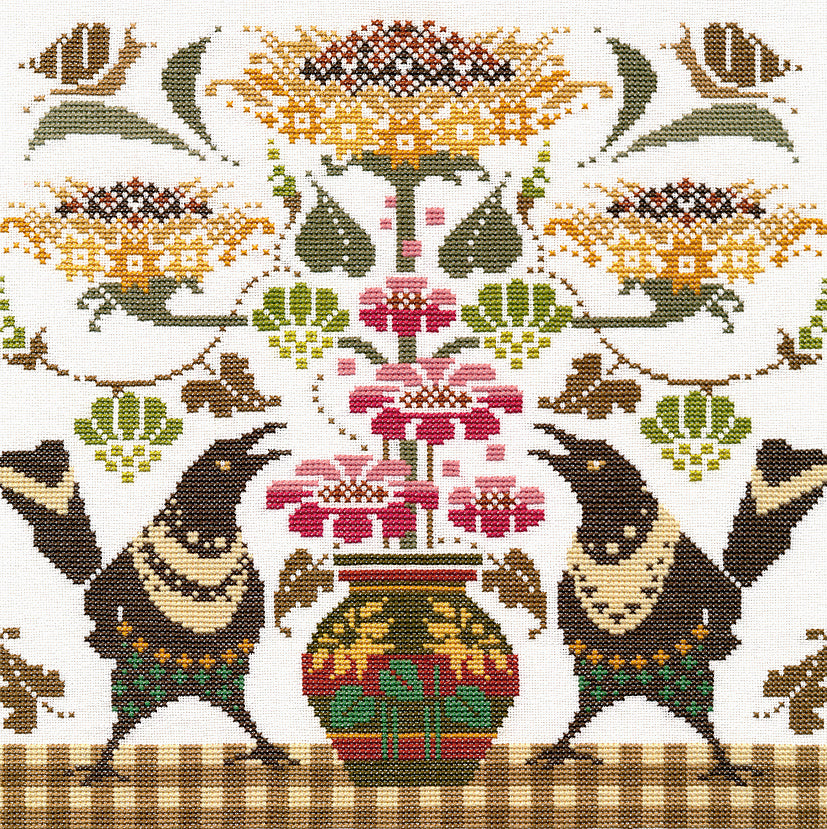 Vista adicional de Kit de punto de cruz Oven S1691 – Magpies 27x27 cm
