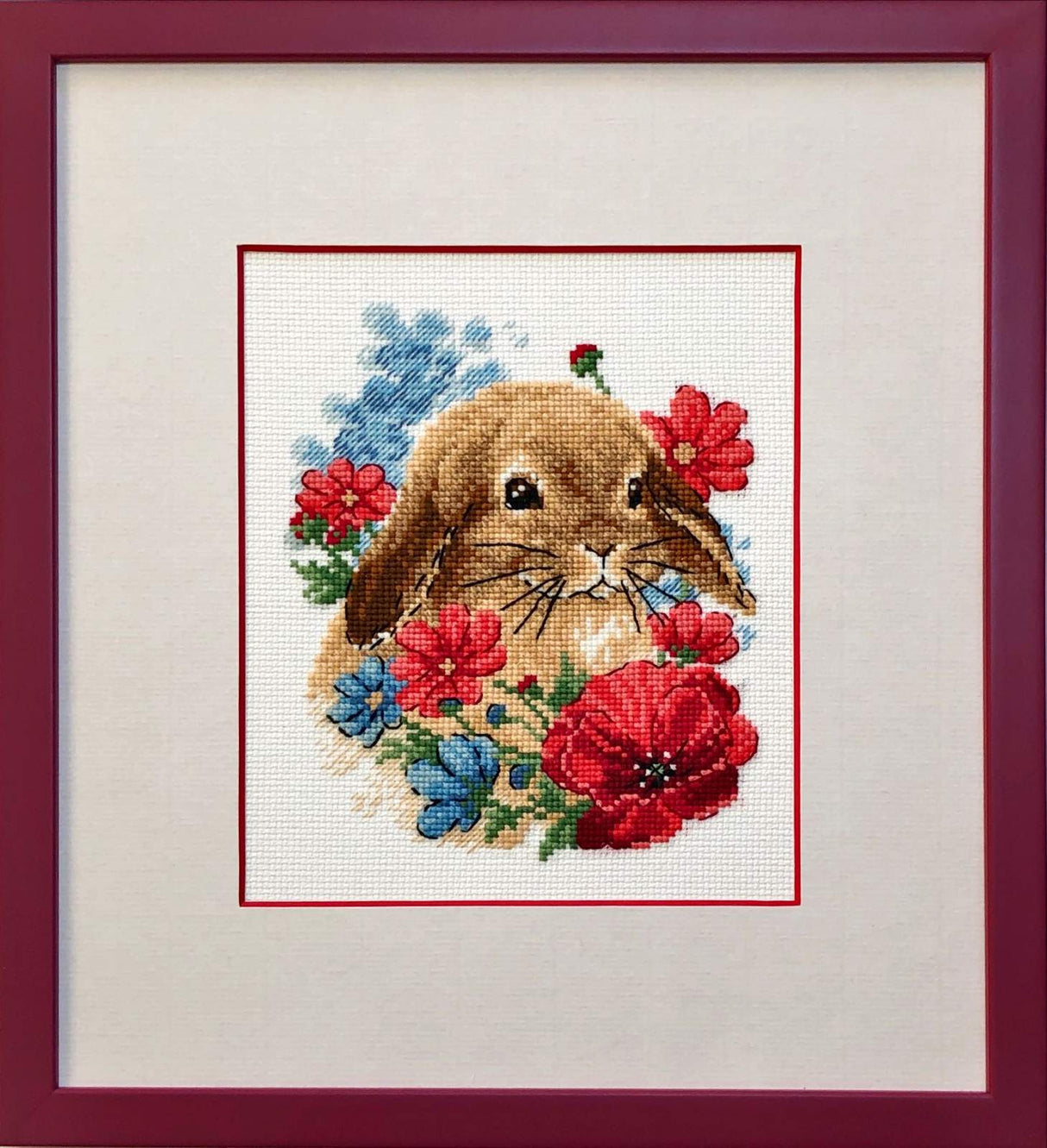 Cross Stitch Embroidery Kit - "Bunny in Flowers" - Riolis 1986