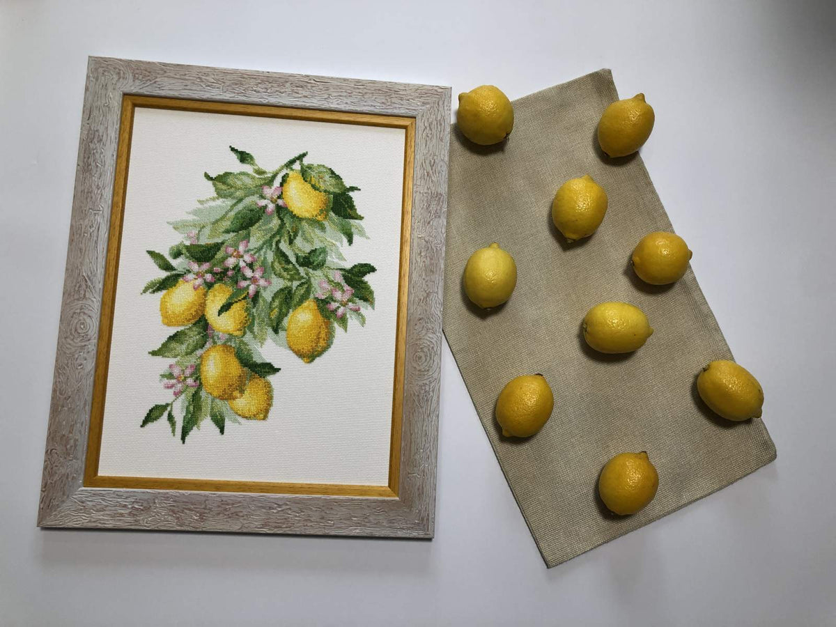 Kit de Bordado de Punto de Cruz - "Bright Lemons" - Riolis 2054 - Punto y Arte