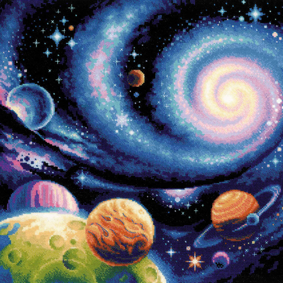Kit de Bordado de Punto de Cruz - "Other Worlds" - Riolis 2039 - Punto y Arte