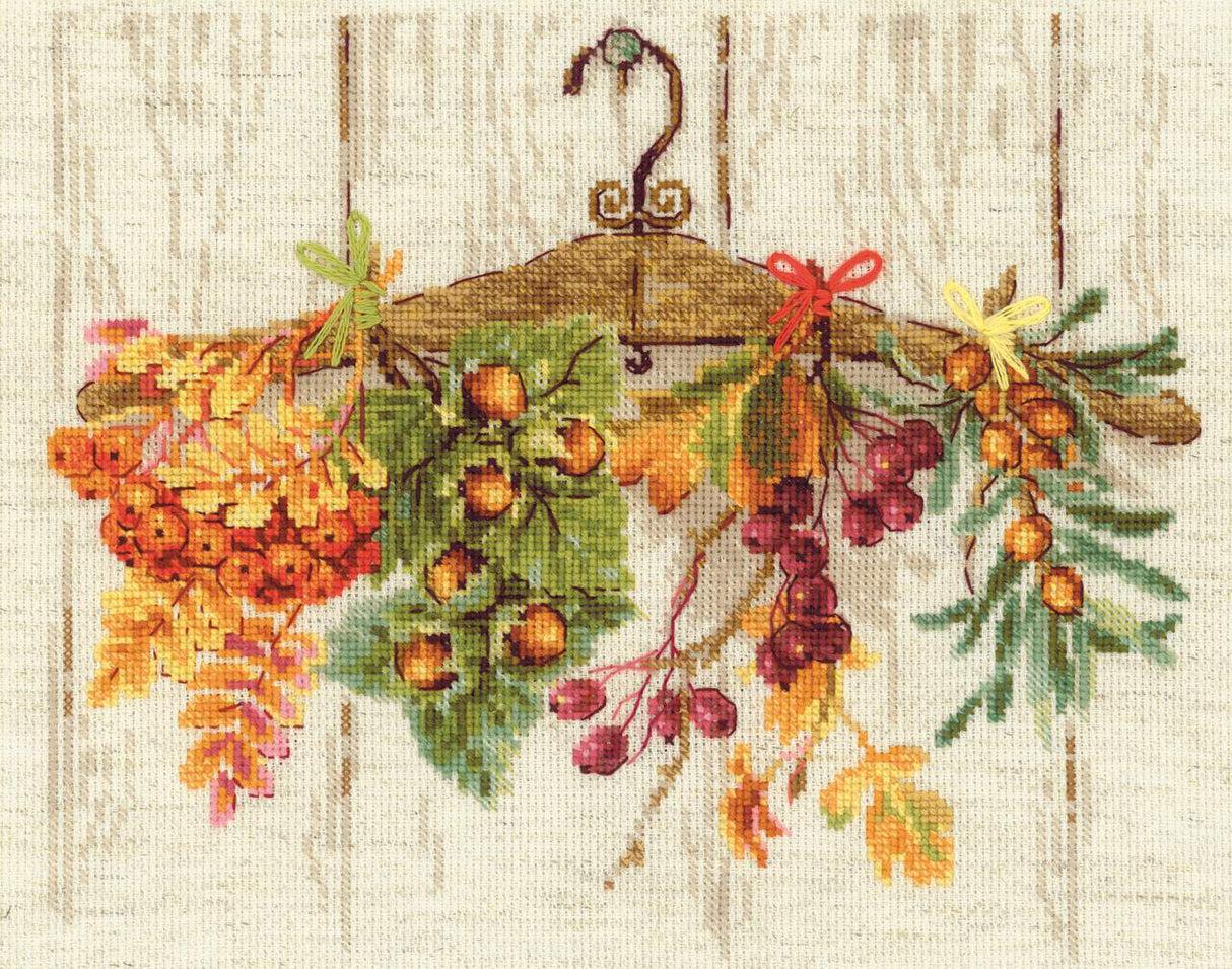 Cross Stitch Embroidery Kit - "Gifts of Autumn" - Riolis 2037