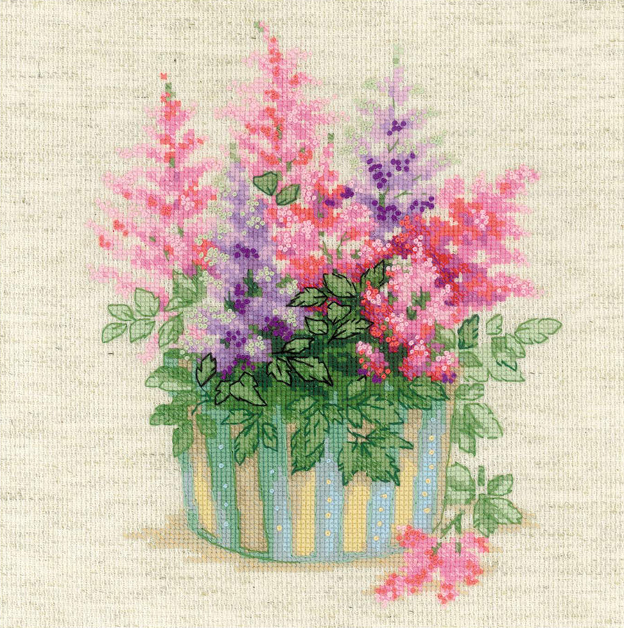 Kit de Bordado de Punto de Cruz - "Astilbe" - Riolis 2059 - Punto y Arte