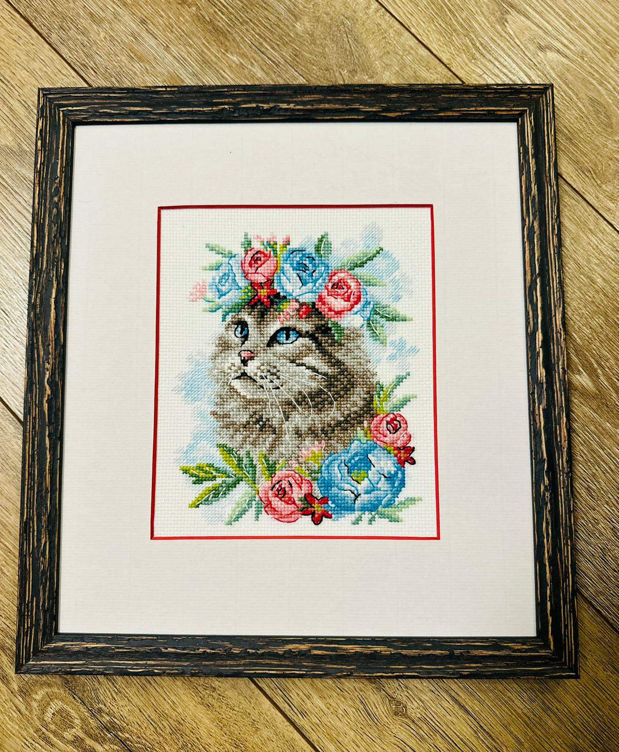 Cross Stitch Embroidery Kit - "Cat in Flowers" - Riolis 2088