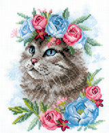 Cross Stitch Embroidery Kit - "Cat in Flowers" - Riolis 2088