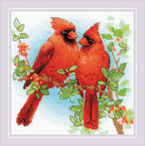 Kit de Punto de Cruz Riolis - "Red Cardinals" 2096