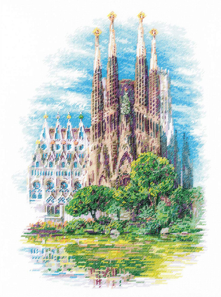 Kit de Punto de Cruz Sagrada Familia Riolis 2098