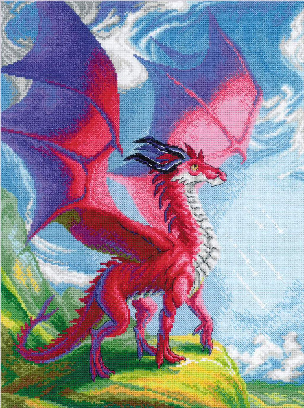 Kit de Bordado de Punto de Cruz - "Your Mighty Dragon" - Riolis 2127