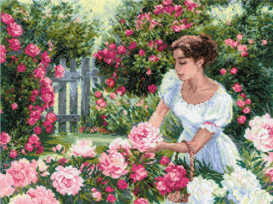 Kit de Bordado de Punto de Cruz - "In the Garden" - Riolis 2115 - Punto y Arte