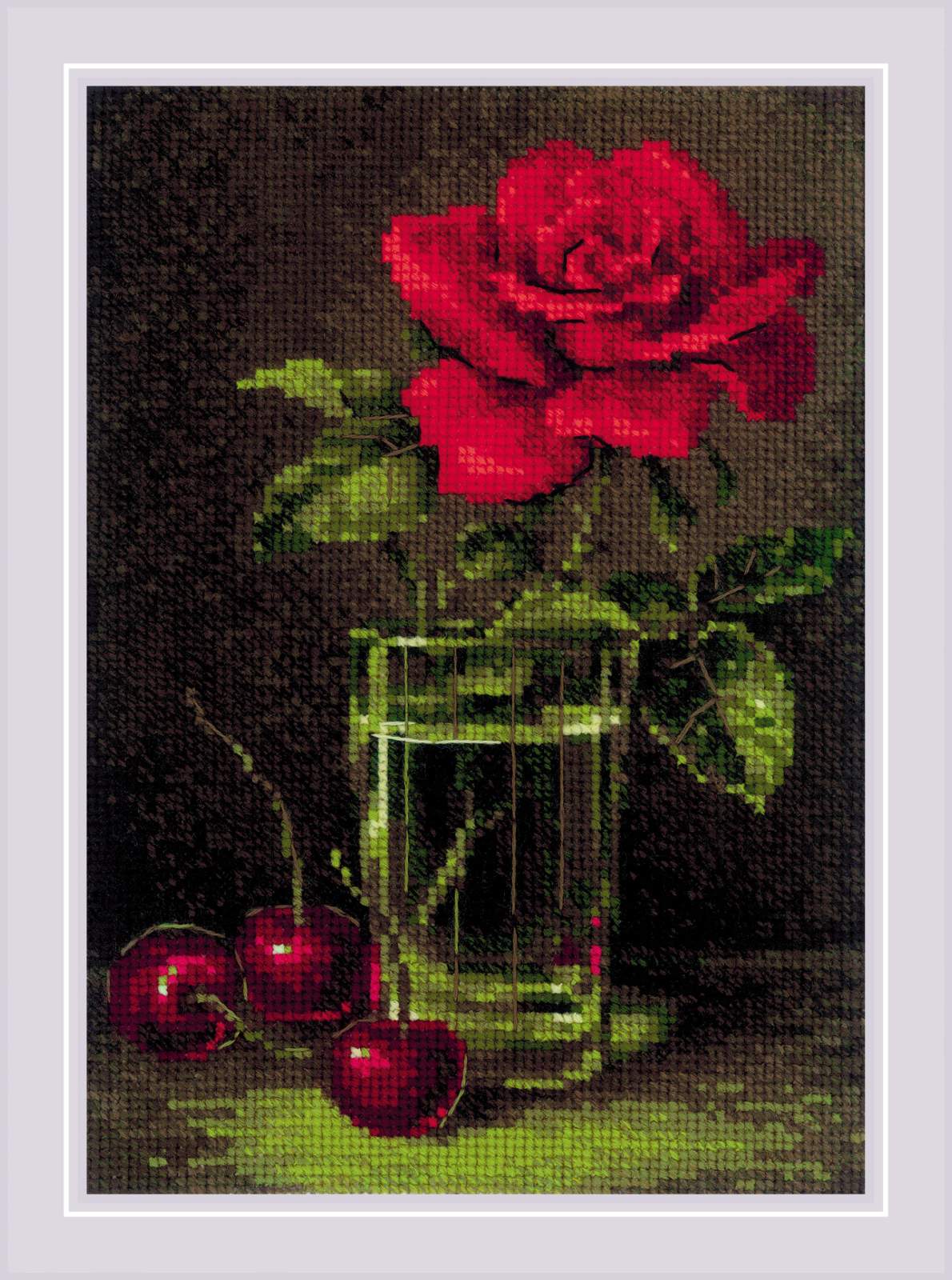 Cross Stitch Kit "Rose and Sweet Cherry" Riolis 2123