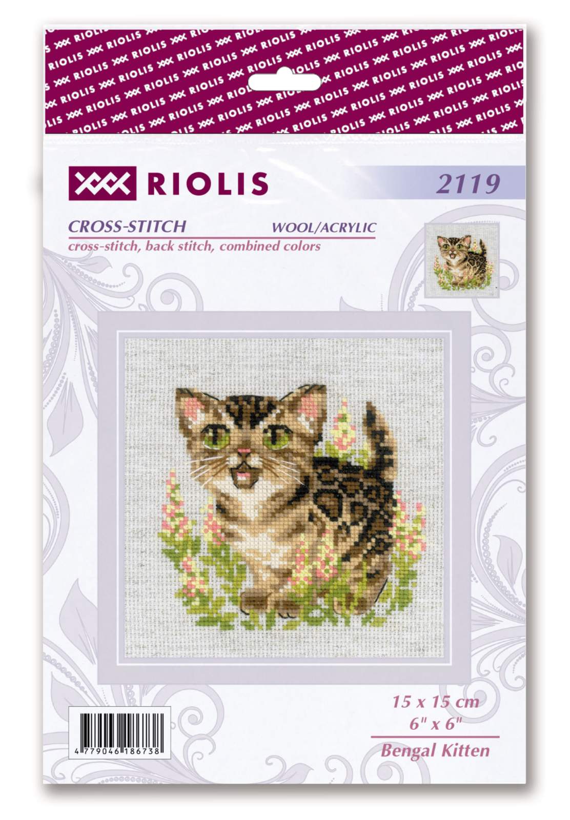 Kit de punto de cruz - Bengal Kitten Riolis 2119 - Punto y Arte
