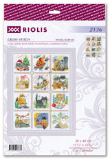 Kit de Punto de Cruz Riolis - Cat Calendar, 2136