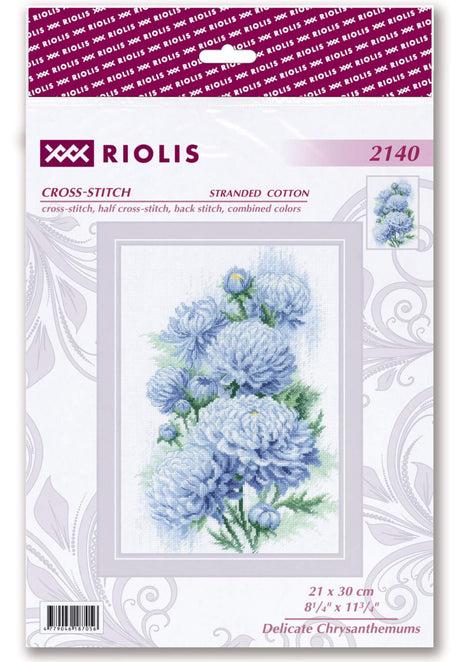 Kit au point de croix - "Chrysanthèmes délicats" - Riolis 2140