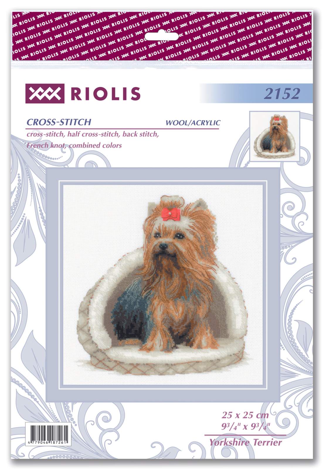 Kit de Punto de Cruz - "Compañero Fiel: Yorkshire Terrier" - Riolis 2152