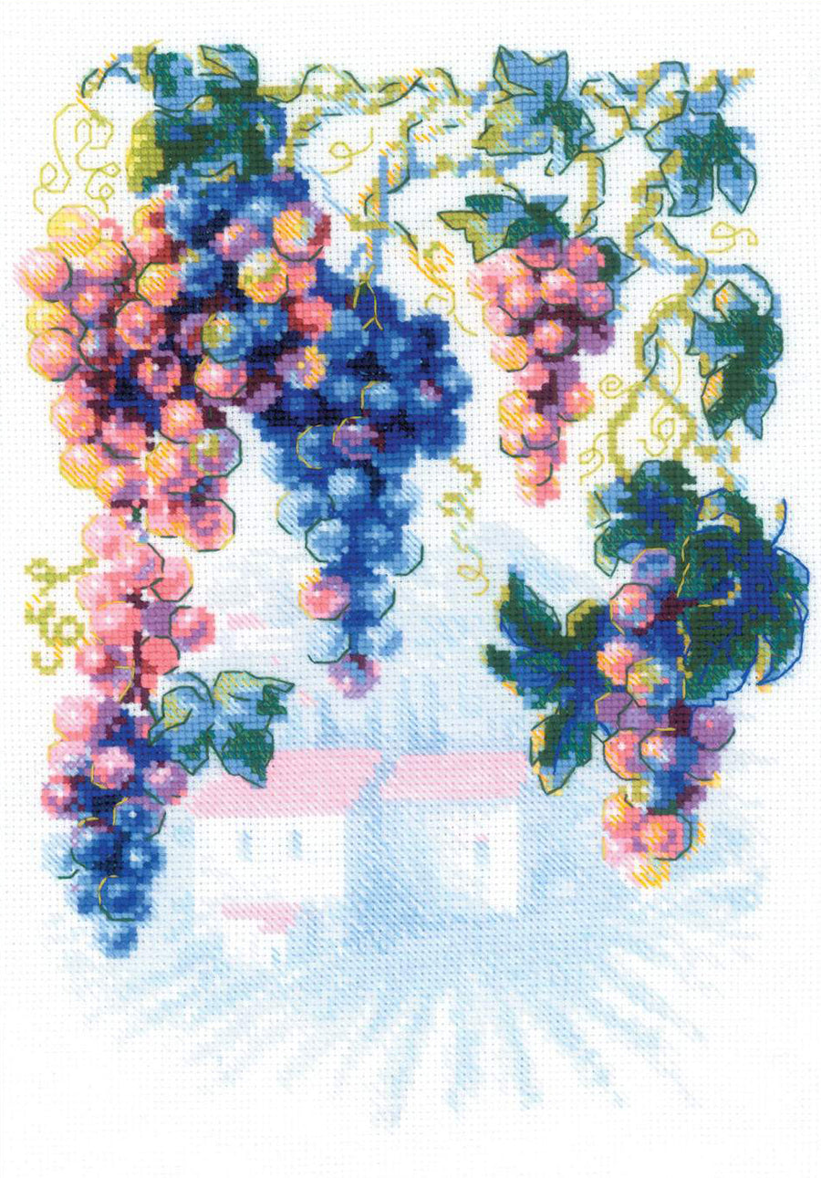 Kit de Bordado de Punto de Cruz - "Generous Grapevine" - Riolis 2135 - Punto y Arte