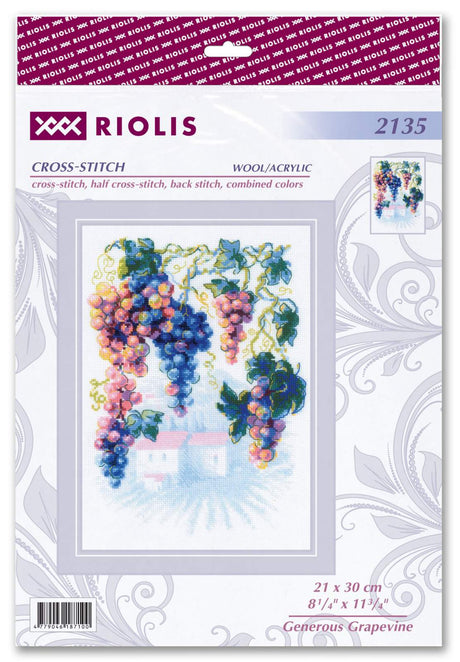 Cross Stitch Embroidery Kit - "Generous Grapevine" - Riolis 2135