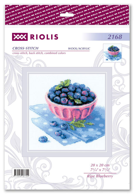 Kit de Bordado de Punto de Cruz - "Ripe Blueberry" - Riolis 2168