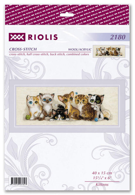 Kit de Punto de Cruz - "Pequeños Felinos" - Riolis 2180