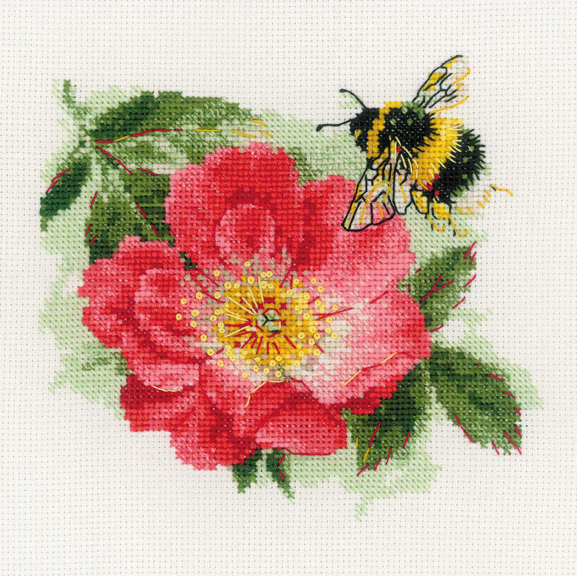 Cross Stitch Kit - "Bumblebee on the Flower" - Riolis 2210