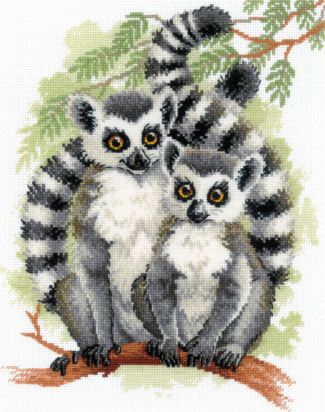 Cross Stitch Kit - "Lemur Look" - Riolis 2196
