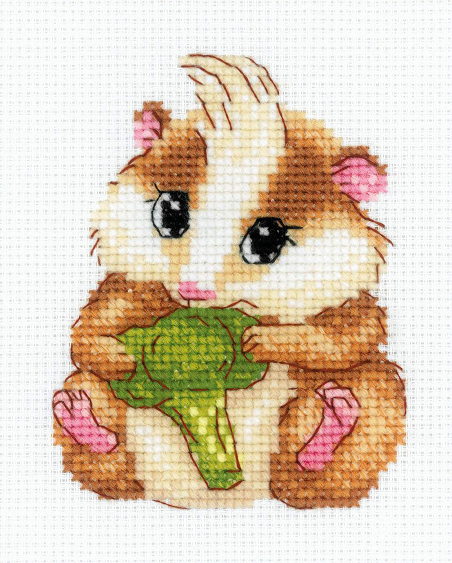 Kit de Bordado de Punto de Cruz - "Cute Hamster" - Riolis 2185 - Punto y Arte