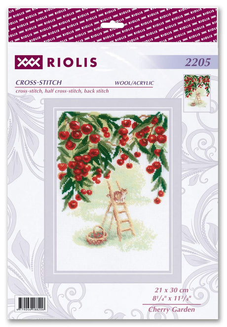 Cross Stitch Embroidery Kit - "Cherry Garden" - Riolis 2205