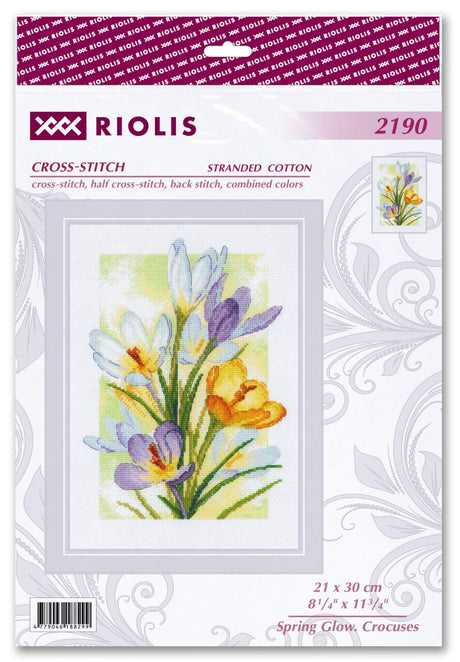 Cross Stitch Embroidery Kit - "Spring Glow. Crocuses" - Riolis 2190